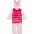 Disney Winnie the Pooh Piglet Girls' Cosplay Hooded One Piece Pajamas Light Pink