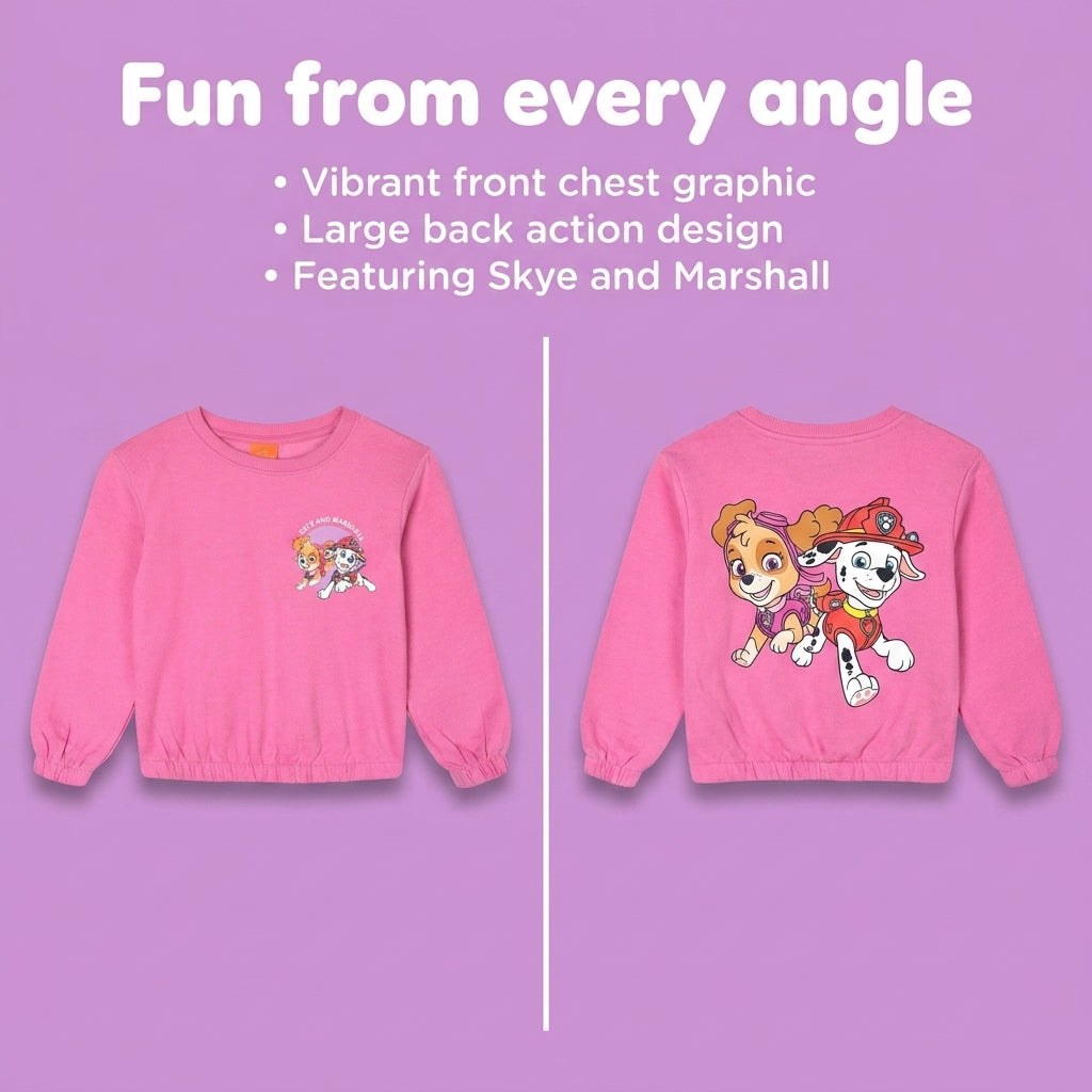 Paw Patrol Girls' Fleece 2-Piece Sweatshirt and Joggers Set Skye Marshall Pink