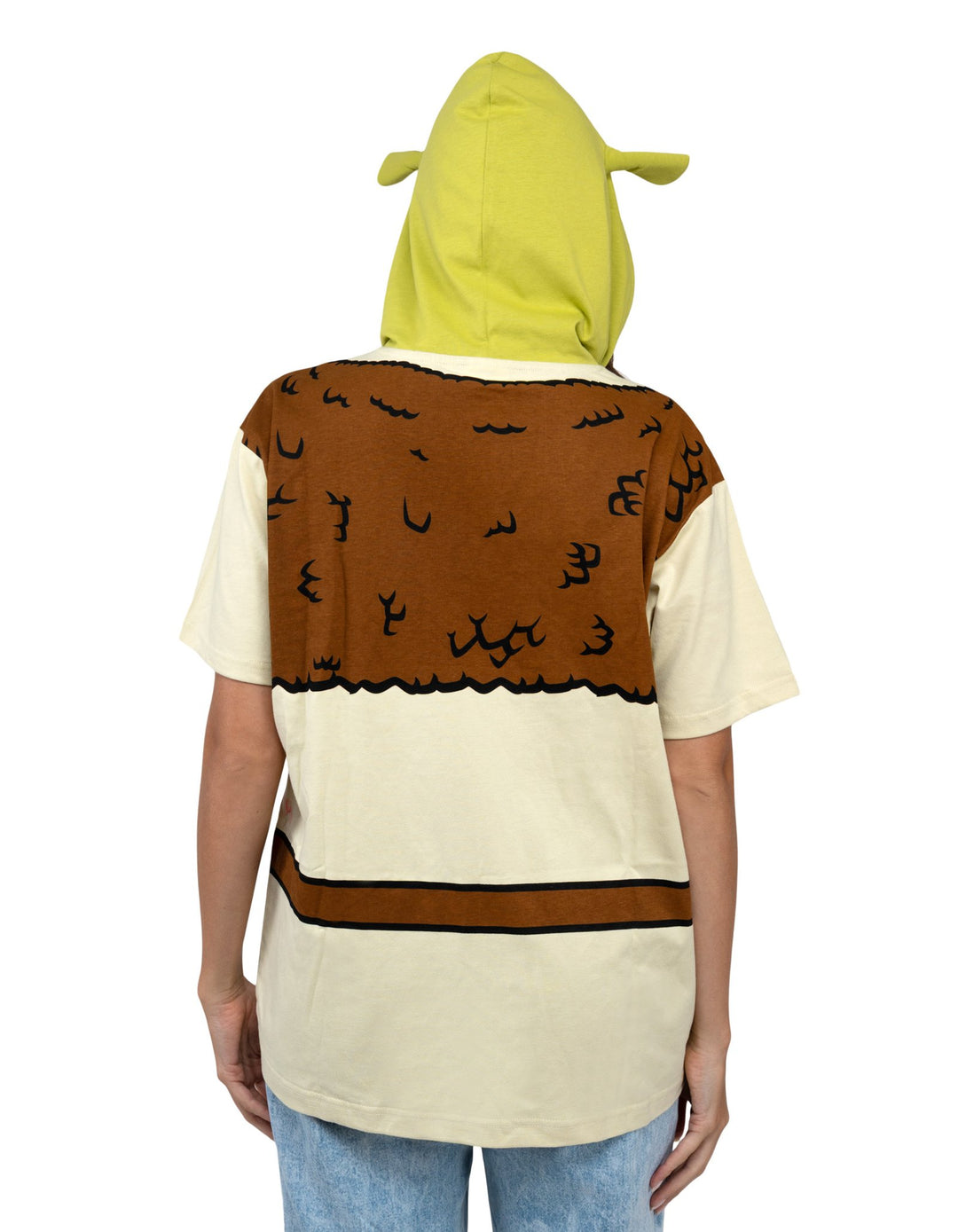 Shrek Adult Men or Women Cosplay Hooded T-Shirt Green Beige