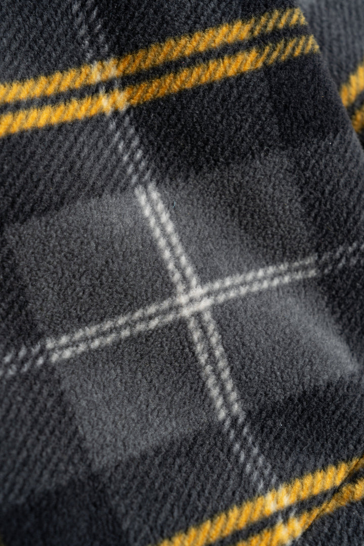 John Deere Boys' Fleece Lined Shacket Grey Yellow Plaid