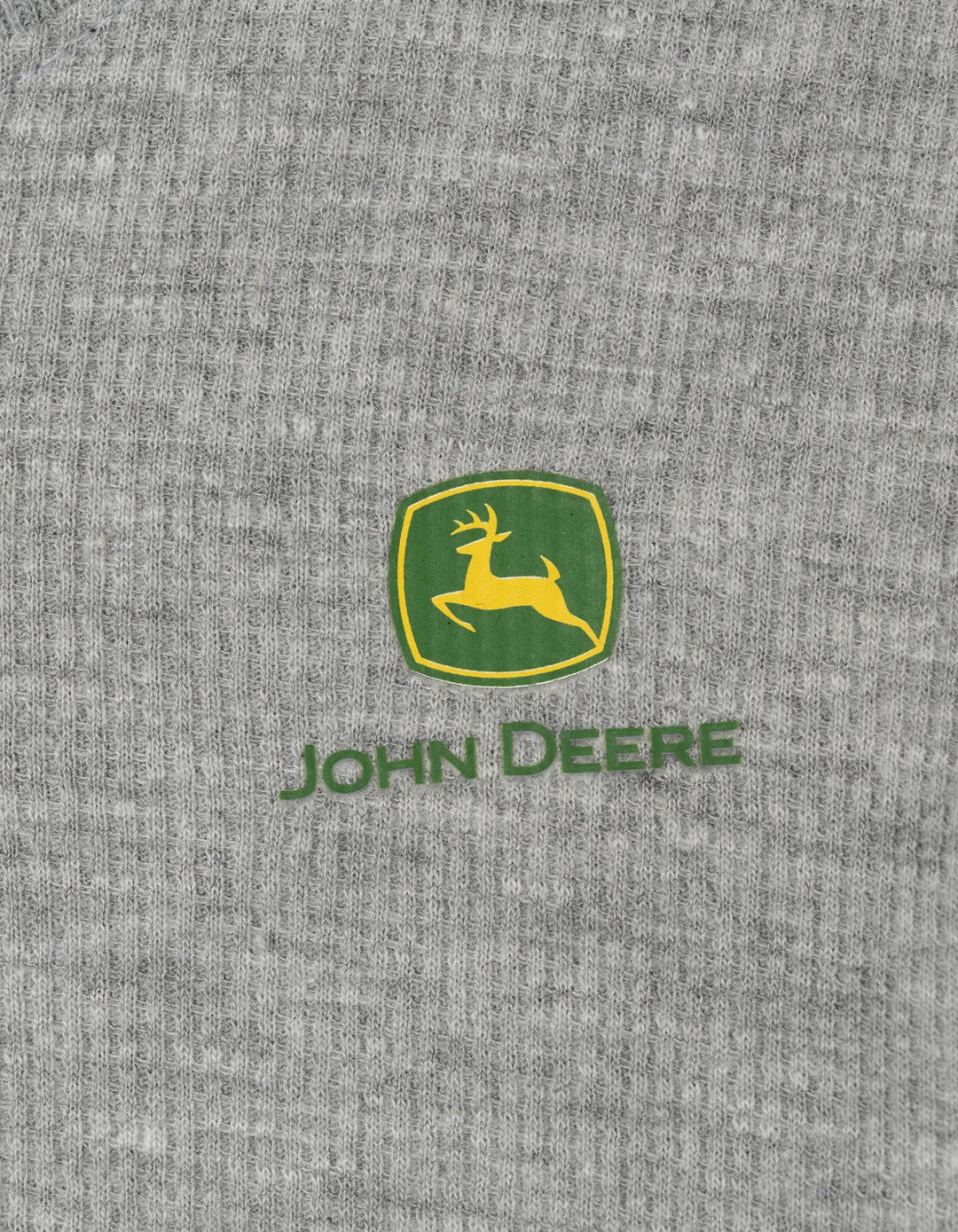 John Deere Boys' Waffle Knit Henley Shirt Athletic Heather Grey
