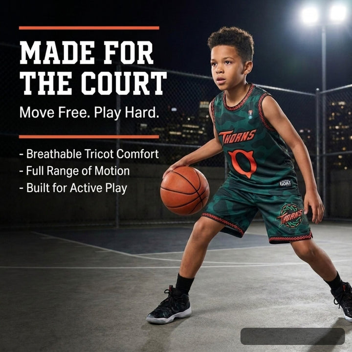 GOAT The Movie Will Harris Boys' Basketball 2-Piece Tank Top and Shorts Set Camo Green