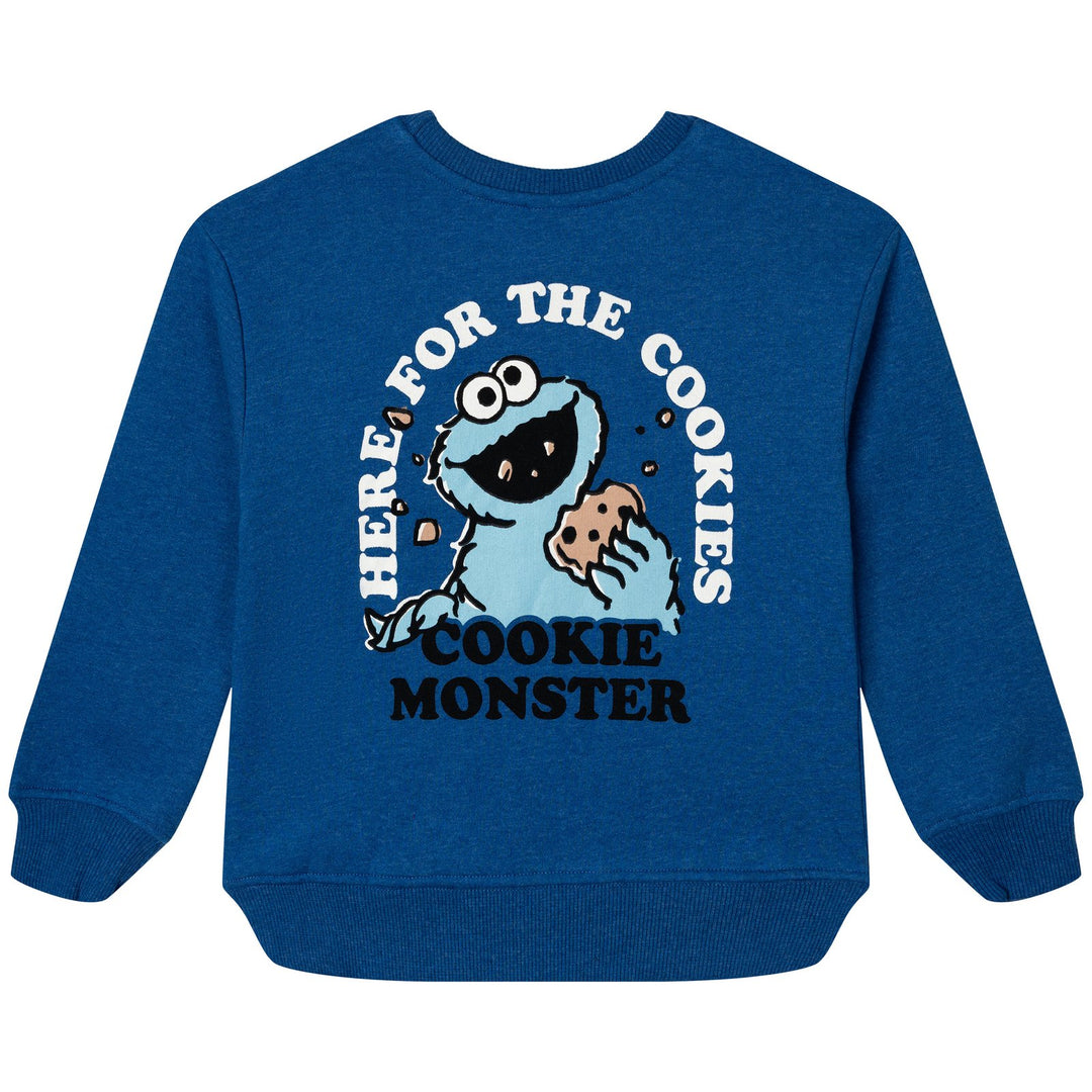 Sesame Street Boys' 2-Piece Sweatshirt and Joggers Set Cookie Monster Blue