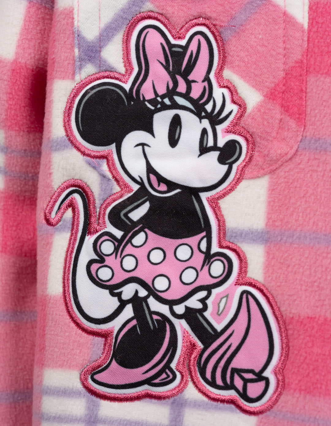 Minnie Mouse Toddler Girls' Fleece Shacket Pink Plaid