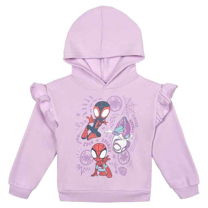 Marvel Spidey and His Amazing Friends Girls' Fleece Pullover Hoodie Lavender