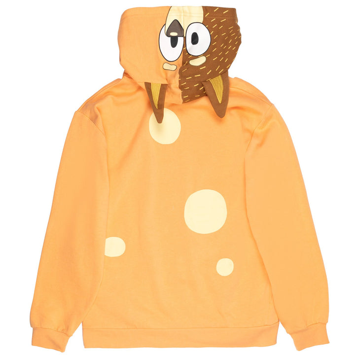 Bluey Chilli Mom Women's Cosplay Fleece Hooded Sweatshirt Orange