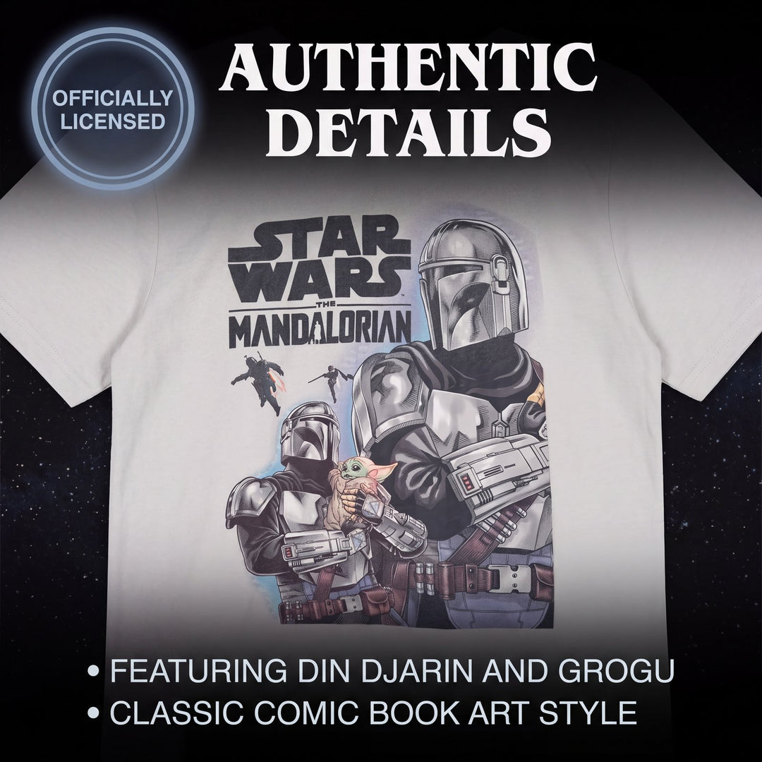 Star Wars The Mandalorian Boys' Short Sleeve T-Shirt Vapor Blue