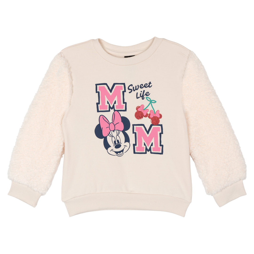 Minnie Mouse Girls' 2-Piece Fleece Sweatshirt and Leggings Set Navy