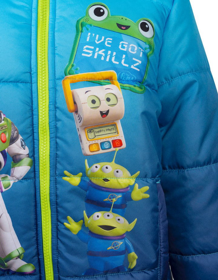 Disney Toy Story Boys' Hooded Puffer Coat Navy Blue