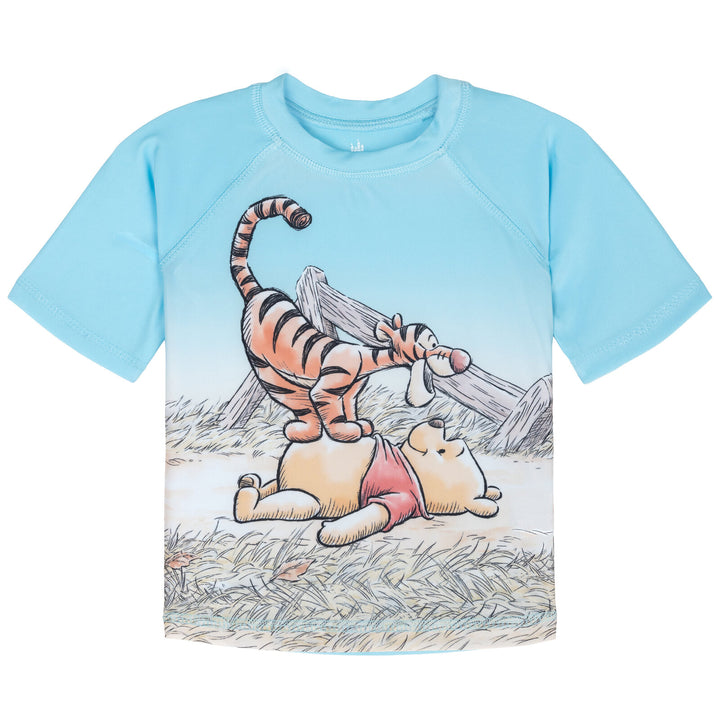 Disney Winnie the Pooh Swimwear 2-Piece Rash Guard and Swim Trunks Set Tigger