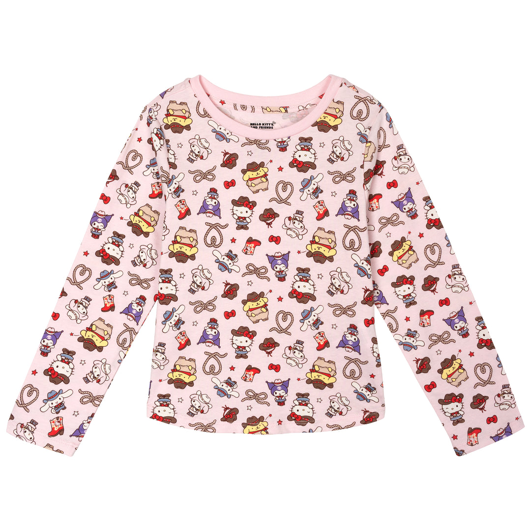 Hello Kitty Girls' 2-Piece Tee and Skirt Set Pink Blue
