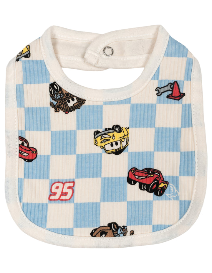 Cars Baby Boys' Bodysuit Pants and Bib Set McQueen Mater Blue