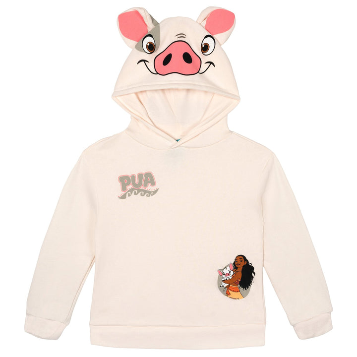 Moana Pua Women's Cosplay Fleece Pullover Hoodie Soft White