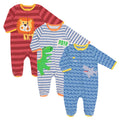Funstuff Funstuff Animals Paquete de 3 overoles de manga larga con cremallera Sleep N' Play