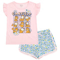 Garfield T-Shirt and French Terry Dolphin Shorts Outfit Set
