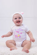 Hello Kitty Baby Girls Bodysuit and Hat Set Newborn to Infant