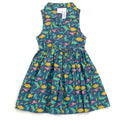 imagikids Dinosaur Girls Chambray Button Down Sleeveless Dress