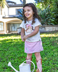 John Deere Horse T-Shirt and French Terry Gingham Wrap Skort