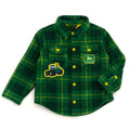 John Deere Tractor Flannel Shacket with Fleece Lining Toddler to Little Kid