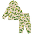 John Deere Tractor Waffle Knit Henley Hoodie and Jogger Pants Outfit Set Newborn to Little Kid
