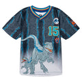 Jurassic Park Blue Mesh Soccer Jersey Athletic T-Shirt