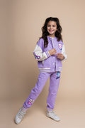 Lilo & Stitch Girls Fleece Varsity Bomber Jacket and Jogger Pants Outfit Set Toddler to Big Kid