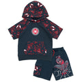Marvel Spider-Man French Terry Pullover Hoodie and Shorts