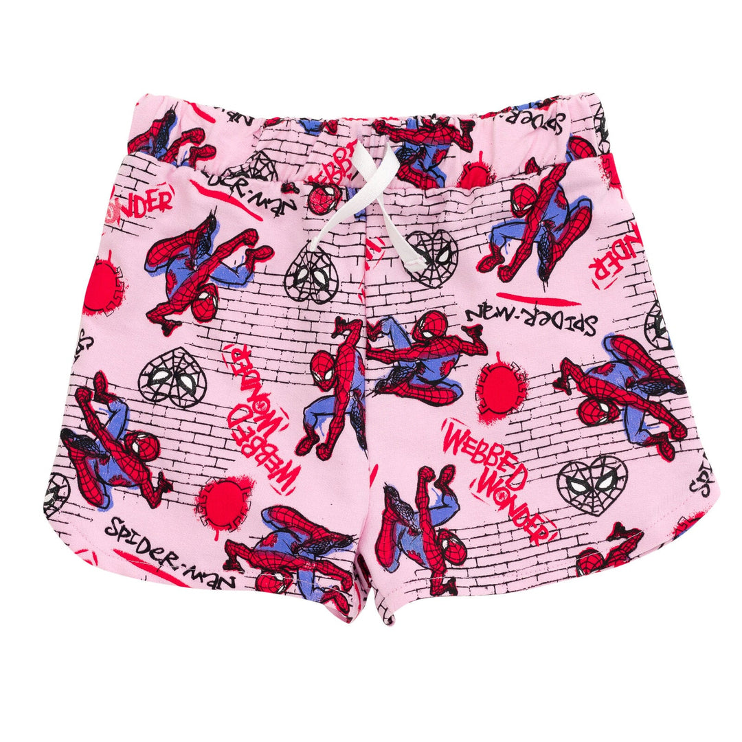 Marvel Spider - Man T - Shirt and French Terry Dolphin Shorts Outfit Set - imagikids