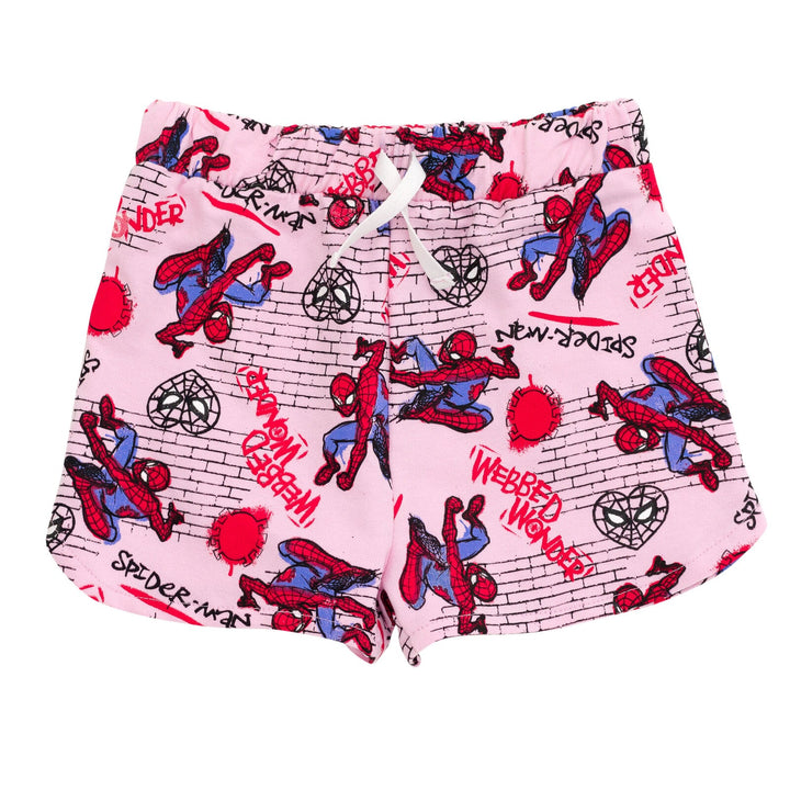 Marvel Spider - Man T - Shirt and French Terry Dolphin Shorts Outfit Set - imagikids