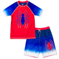 Marvel Spider-Man UPF 50+ Rash Guard Swim Trunks Outfit Set