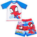 Marvel Spidey and His Amazing Friends UPF 50+ Rash Guard Swim Trunks Outfit Set