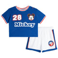 Mickey Mouse Mesh Drop Shoulder Athletic T-Shirt and Shorts Outfit Set