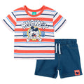 Mickey Mouse T-Shirt and French Terry Denim Shorts Outfit Set