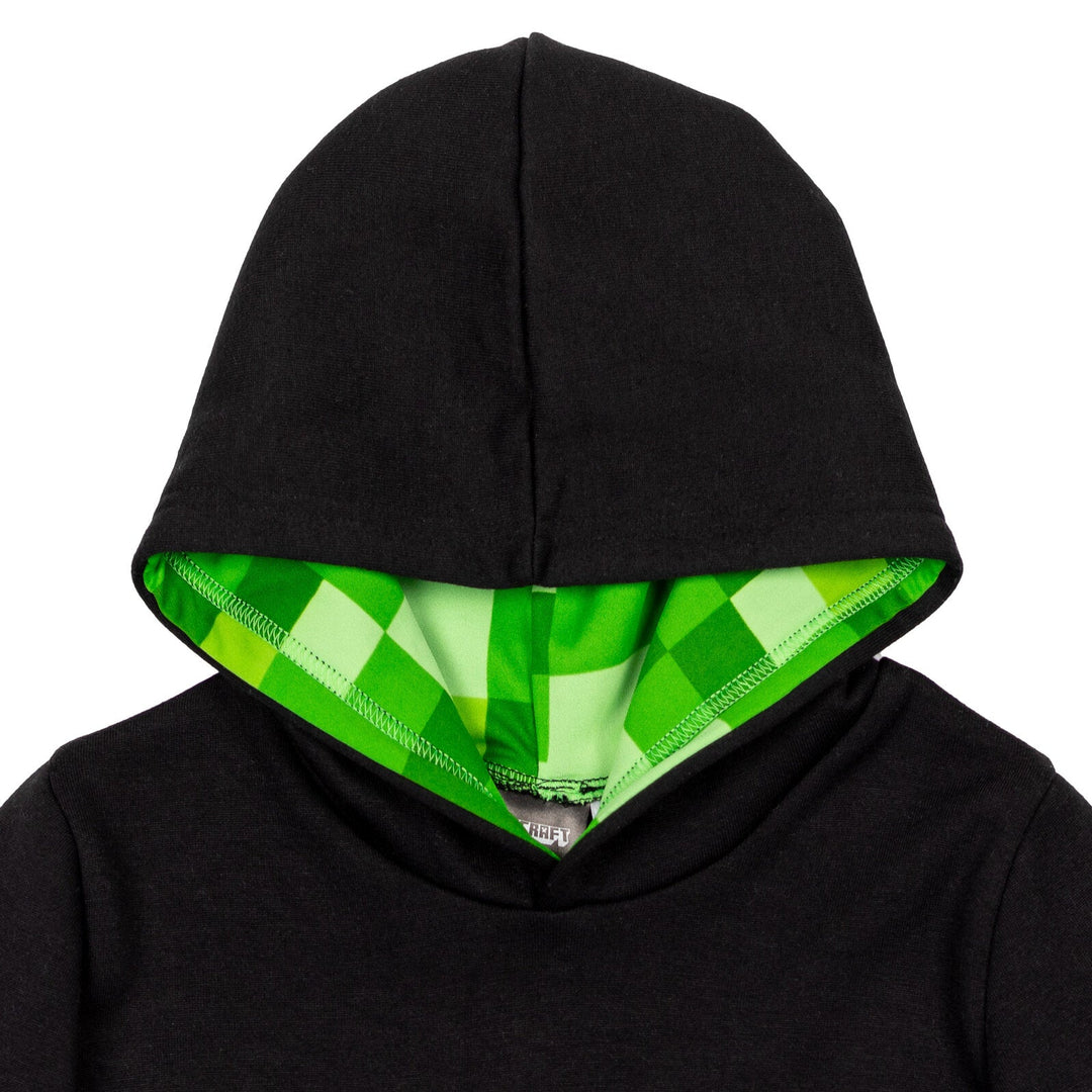 Minecraft Creeper Fleece Pullover Hoodie and Pants Outfit Set - imagikids