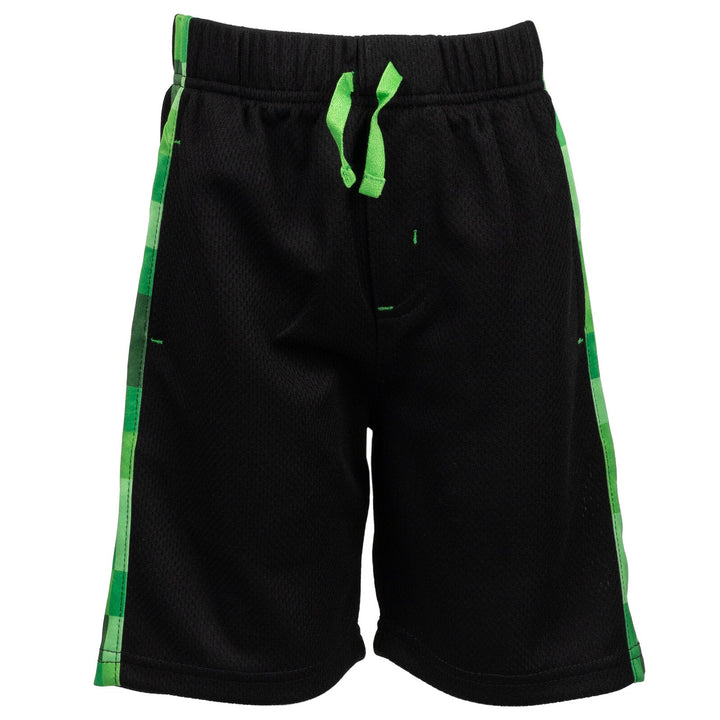 Minecraft Creeper T - Shirt Tank Top and MeshShorts 3 Piece Outfit Set Little Kid to Big Kid - imagikids
