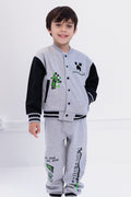 Minecraft Creeper Fleece Varsity Bomber Jacket and Jogger Pants Outfit Set