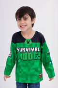 Minecraft Mesh Hockey Jersey Long Sleeve T-Shirt