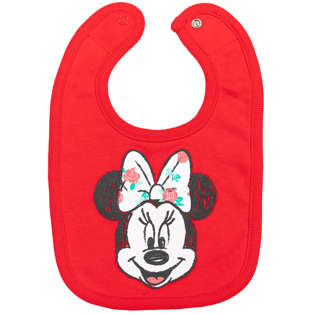 Minnie Mouse Bodysuit Pants Bib and Hat 4 Piece Outfit Set - imagikids