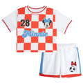 Minnie Mouse Mesh Drop Shoulder Athletic T-Shirt and Shorts Outfit Set