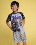 Monster Jam Athletic Mesh Baseball Jersey T-Shirt and Shorts Outfit Set