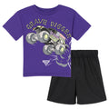 Monster Jam Grave Digger Drop Shoulder T-Shirt and Mesh Basketball Shorts Outfit Set