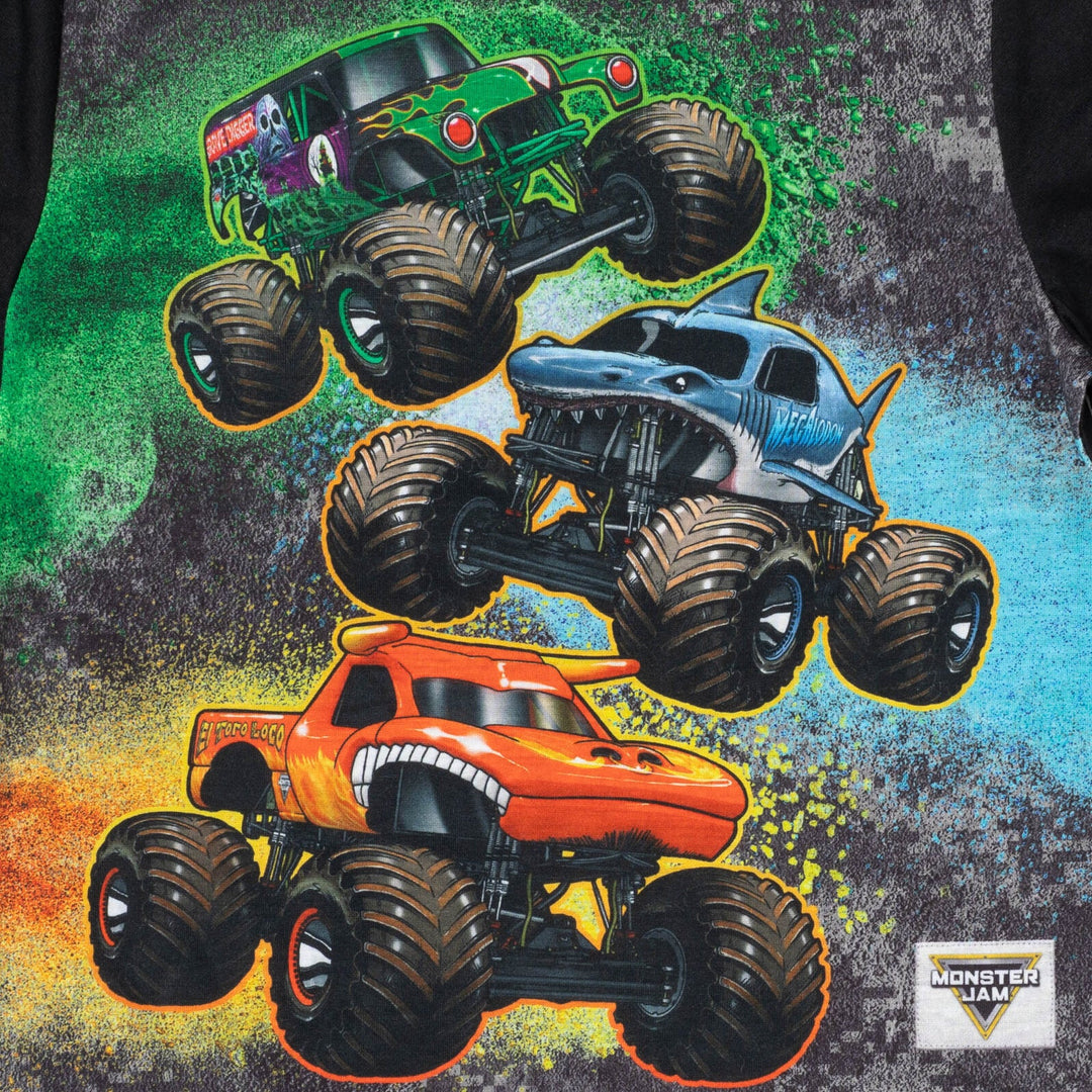 Monster Jam Pullover Pajama Shirt and Shorts Sleep Set - imagikids