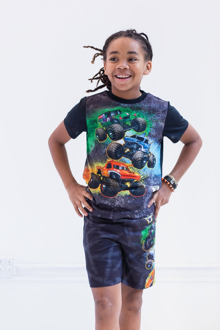 Monster Jam Pullover Pajama Shirt and Shorts Sleep Set - imagikids