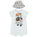 Monster Jam Romper and Bucket Sun Hat Outfit Set