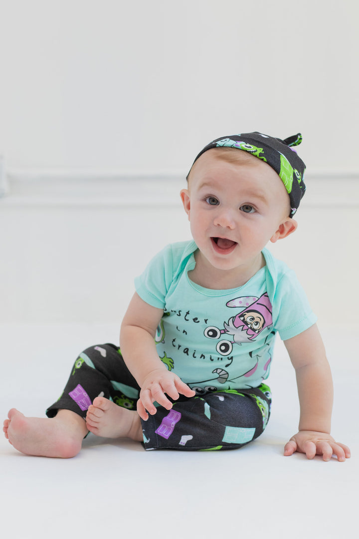 Monsters Inc. Pixar 3 Piece Outfit Set: Cuddly Bodysuit Pants Hat