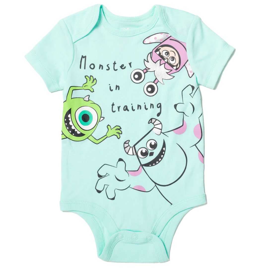 Monsters Inc. Pixar 3 Piece Outfit Set: Cuddly Bodysuit Pants Hat