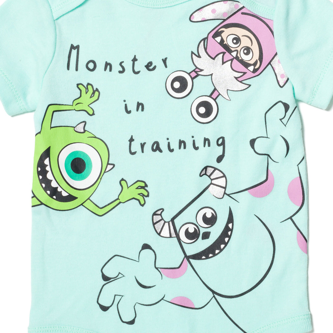 Monsters Inc. Pixar 3 Piece Outfit Set: Cuddly Bodysuit Pants Hat