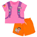 Nickelodeon Dora the Explorer Cosplay T-Shirt and French Terry Shorts Outfit Set
