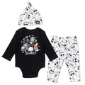 Nightmare Before Christmas 3 Piece Outfit Set: Cuddly Bodysuit Pants Hat