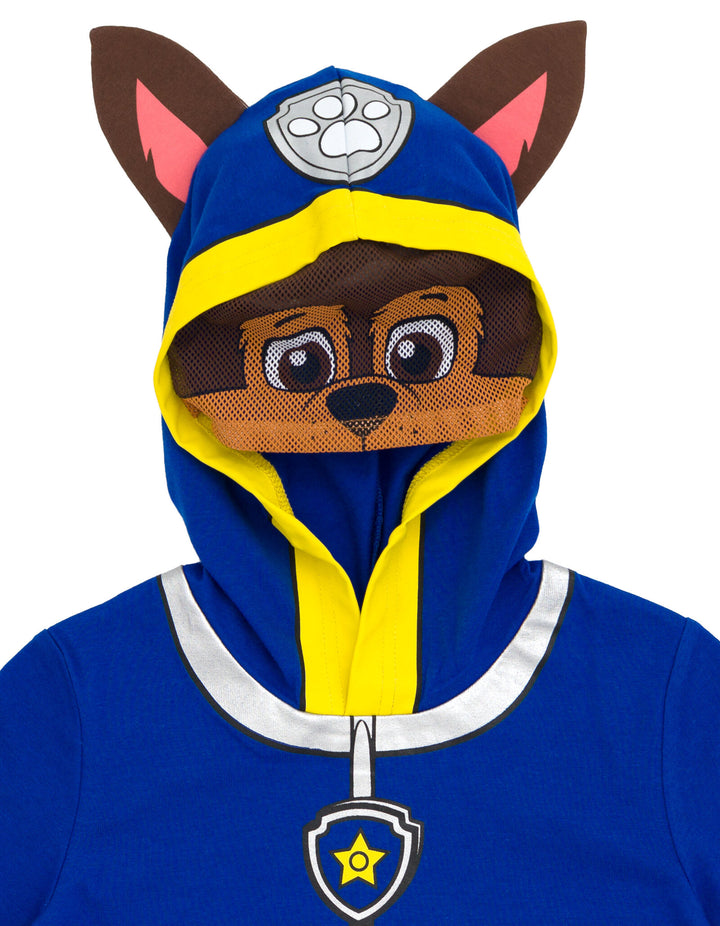 Paw Patrol Chase Cosplay T-Shirt and Bike Shorts French Terry Outfit Set